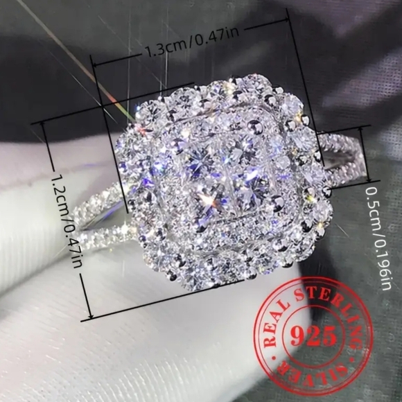 Sterling silver diamond ring - Picture 6 of 10